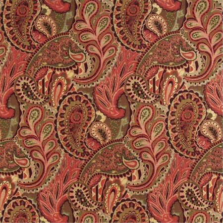 FINE-LINE 54 in. Wide Burgundy, Green And Red, Abstract Paisley Contemporary Upholstery Fabric FI2949371